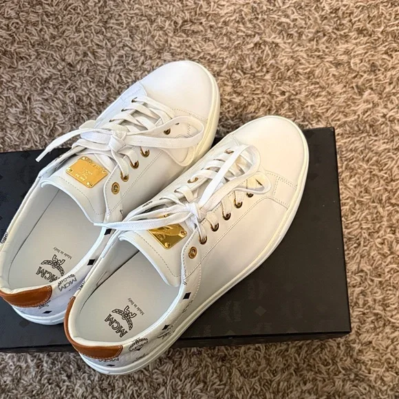 MCM White and Brown Sneakers